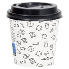 Vidaxl Kávové papierové poháre s viečkom 120 ml 500 ks biele a čierne