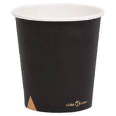 Vidaxl Kávové papierové poháre 200 ml 100 ks čierne