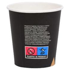 Vidaxl Papierové poháre na kávu 200 ml 500 ks čierne