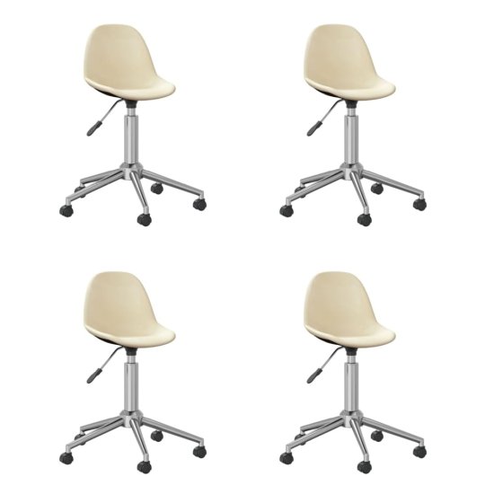 Vidaxl 3086054 Swivel Dining Chairs 4 pcs Cream Fabric (2x333467)