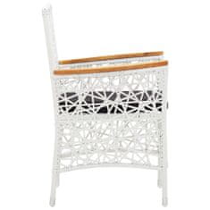 Vidaxl Vonkajšie stoličky 2 ks s podložkami, polyratan, biele