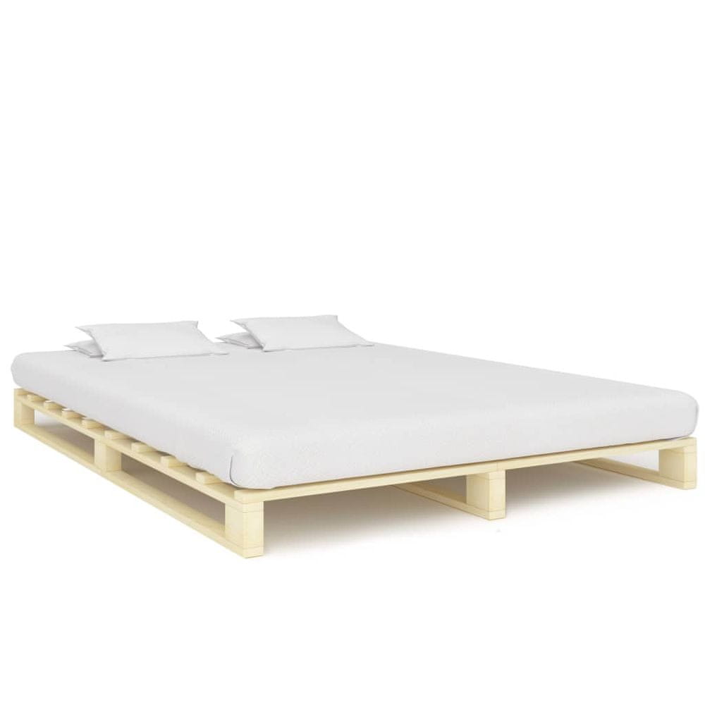 Vidaxl Paletový posteľný rám, borovicový masív 200x200 cm