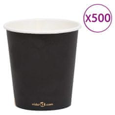 Vidaxl Papierové poháre na kávu 200 ml 500 ks čierne