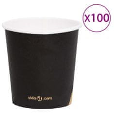 Vidaxl Kávové papierové poháre 120 ml 100 ks čierne