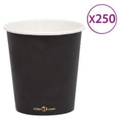 Vidaxl Kávové papierové poháre 200 ml 250 ks čierne