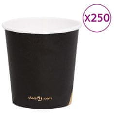 Vidaxl Kávové papierové poháre 120 ml 250 ks čierne