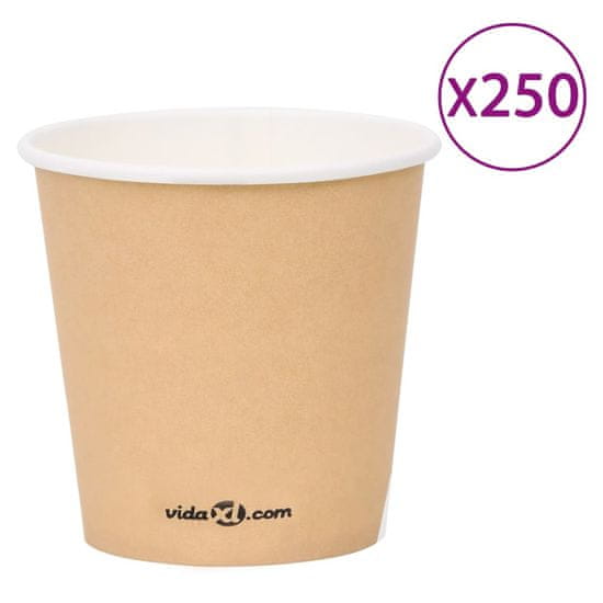 Vidaxl Kávové papierové poháre 120 ml 250 ks hnedé