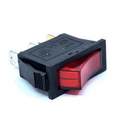 Tracon Electric Kolískový vypínač ON-OFF červený podsvetlený, 16A, 250V IP40 Balenie: 5 ks