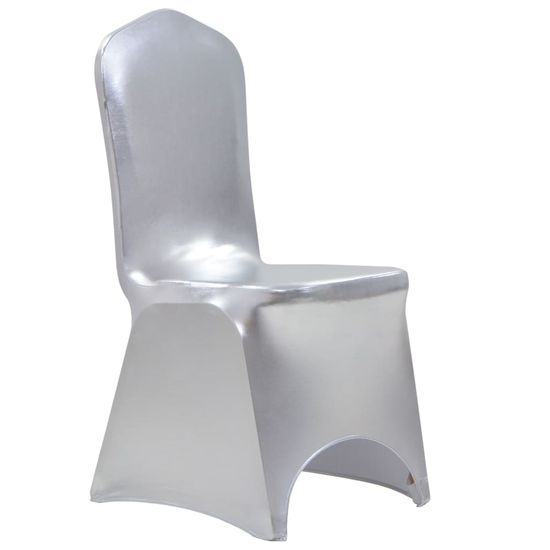 Vidaxl Návleky na stoličky 6 ks, elastické, strieborné