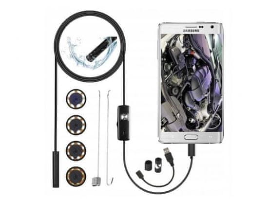Endoskopická kamera + LED, 1m kábel, Android E-234