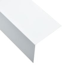 Vidaxl Lišty v tvare L 90° 5 ks, hliník, biele 170 cm, 100x100 mm
