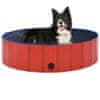 Vidaxl Skladací bazén pre psov červená 120x30 cm PVC