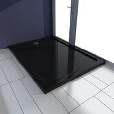 Vidaxl Obdĺžniková sprchová vanička z ABS, čierna 80x110 cm
