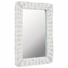 Vidaxl Zrkadlo s prúteným rámom biele 40x60 cm