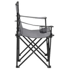 Vidaxl 2-miestna skladacia kempingová stolička oceľ a látka sivá