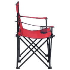 Vidaxl 2-miestna skladacia kempingová stolička oceľ a látka červená