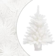 Vidaxl Umelý vianočný stromček, realistické ihličie, biely 65 cm