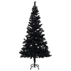 Vidaxl Umelý vianočný stromček s podstavcom čierny 150 cm PVC