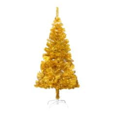 Vidaxl Umelý vianočný stromček s podstavcom, zlatý 150 cm, PET