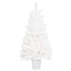Vidaxl Umelý vianočný stromček, realistické ihličie, biely 90 cm