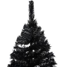 Vidaxl Umelý vianočný stromček s podstavcom, čierny 210 cm, PVC