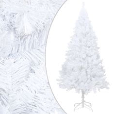 Vidaxl Umelý vianočný stromček s hustým ihličím, biely 180 cm, PVC