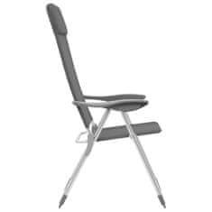 Vidaxl Skladacie kempingové stoličky 2 ks, sivé, hliník