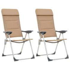 Vidaxl Kempingové stoličky 2 ks krémové 58x69x111 cm hliníkové