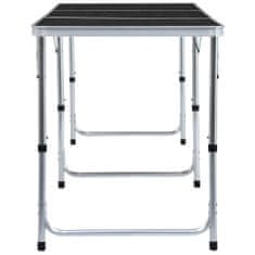 Vidaxl Skladací kempingový stôl sivý 180x60 cm hliníkový