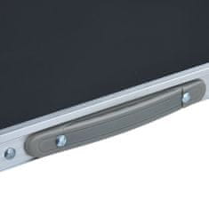Vidaxl Skladací kempingový stôl sivý 60x45 cm hliníkový