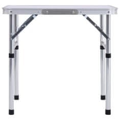 Vidaxl Skladací kempingový stôl biely hliníkový 60x45 cm