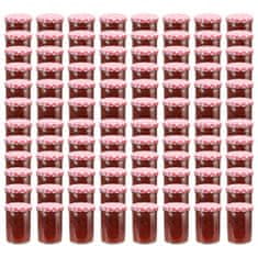 Vidaxl Zaváracie poháre s bielo-červenými viečkami 96 ks 400 ml sklo