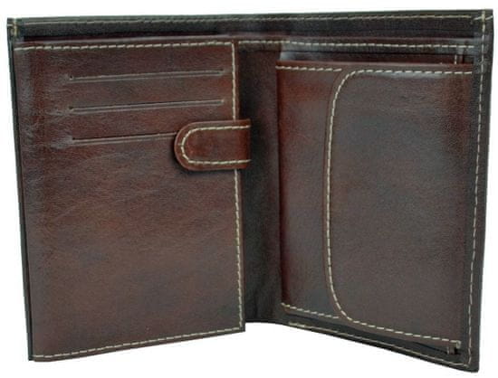 VegaLM Luxusná kožená peňaženka v tmavo hnedej farbe