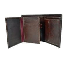 VegaLM Luxusná kožená peňaženka v tmavo hnedej farbe