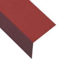 Vidaxl Lišty v tvare L 90° 5 ks, hliník, červené 170 cm, 100x100 mm