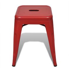 Vidaxl Stohovateľné stoličky 4 ks, červené, oceľ