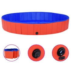 Vidaxl Skladací bazén pre psov červený 200x30 cm PVC