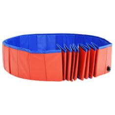 Vidaxl Skladací bazén pre psov červený 200x30 cm PVC