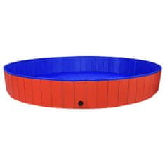 Vidaxl Skladací bazén pre psov červený 300x40 cm PVC
