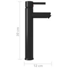 Vidaxl Kúpeľňová batéria čierna 12x30 cm