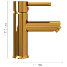 Vidaxl Kúpelňová vodovodná batéria zlatá 130x176 mm