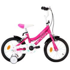Vidaxl Detský bicykel 14 palcový čierny a ružový