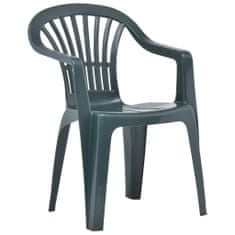 Vidaxl Stohovateľné záhradné stoličky, 45 plastových, zelené