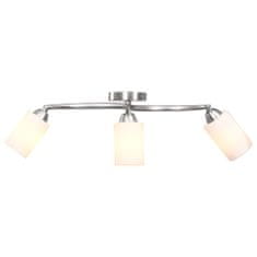 Vidaxl Stropná lampa+keramické tienidlá na 3 žiarovky E14, biely kužeľ