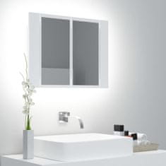 Vidaxl LED kúpeľňová zrkadlová skrinka biela 60x12x45 cm