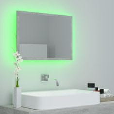 Vidaxl Kúpeľňové LED zrkadlo betónovo-sivé 60x8,5x37 cm drevotrieska
