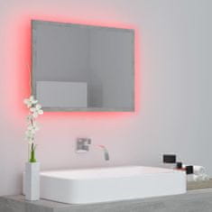 Vidaxl Kúpeľňové LED zrkadlo betónovo-sivé 60x8,5x37 cm drevotrieska