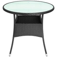 Vidaxl Záhradný stôl, čierny 60x74 cm, polyratan
