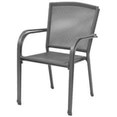 Petromila vidaXL Stohovateľné záhradné stoličky 2 ks, oceľ, sivé