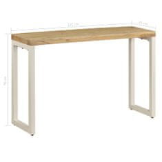 Vidaxl Konzolový stolík 120x35x76 cm mangové drevo a oceľ